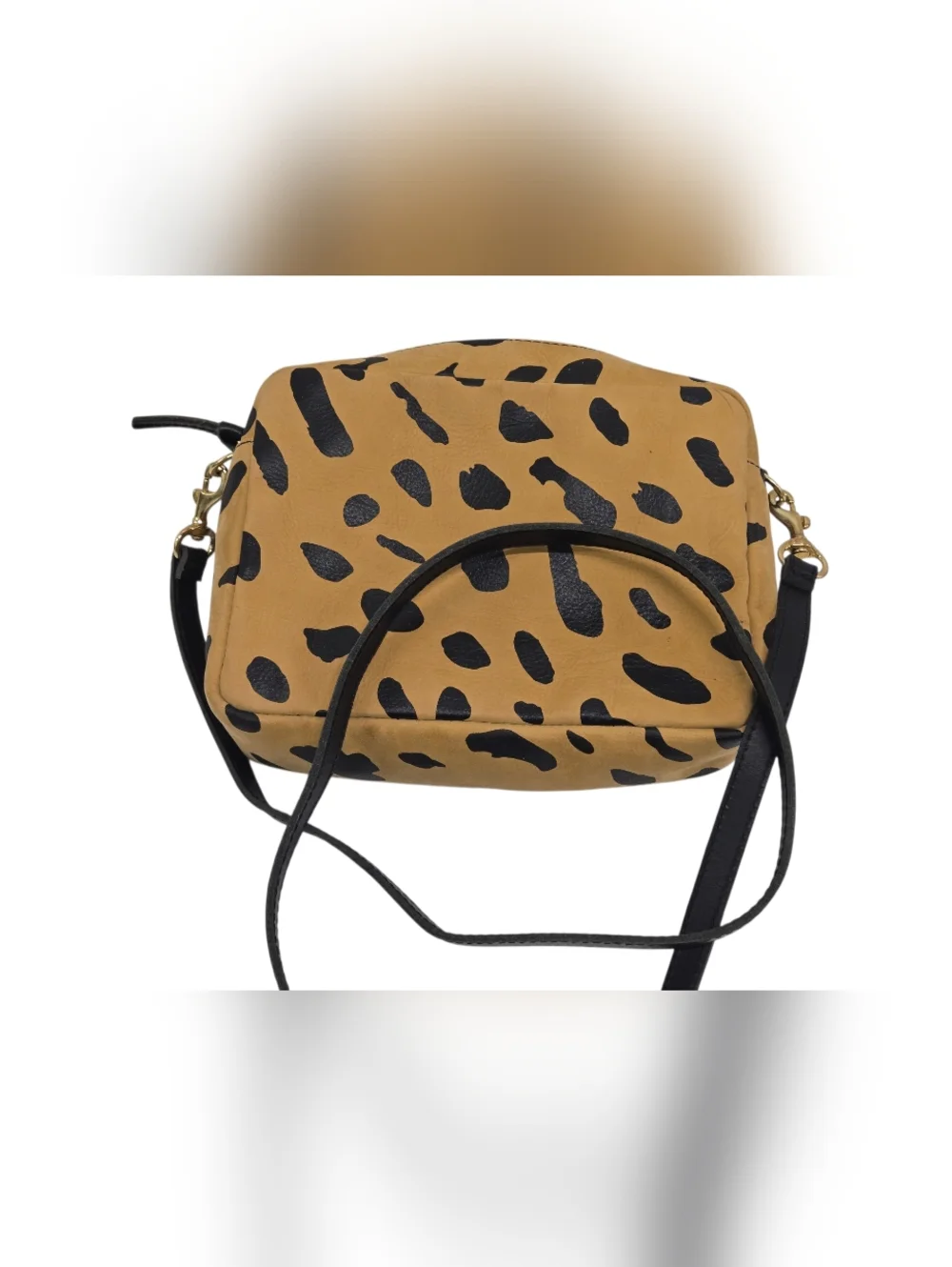 CLARE V. CROSSBODY‎ BAG WITH LEOPARD PRINT New
